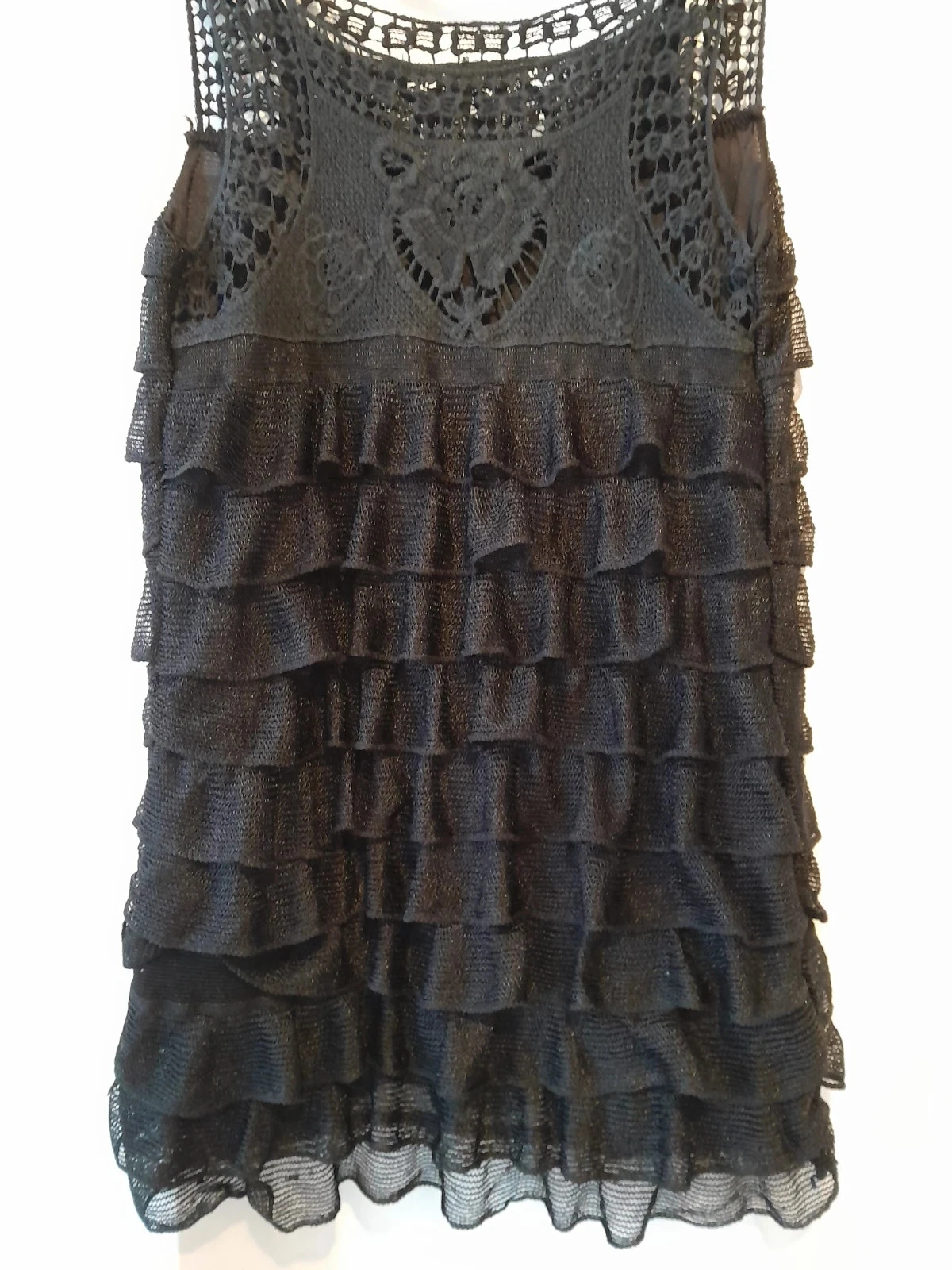 Vestido longo, com babados, cor preto, Tamanho 38/40 – photo 4